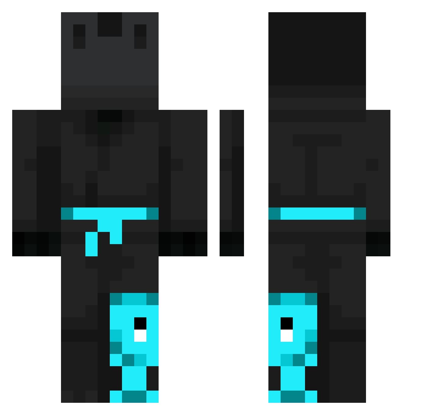 TxR1k Minecraft skin, front and back view
