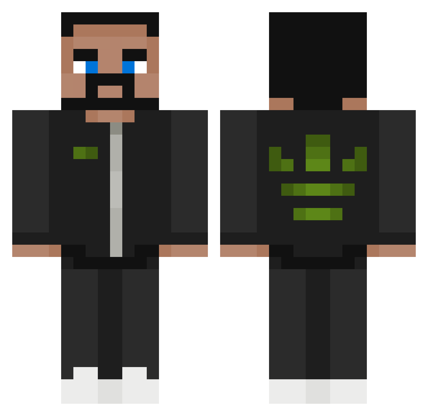 FrodoHub Minecraft skin, front and back view