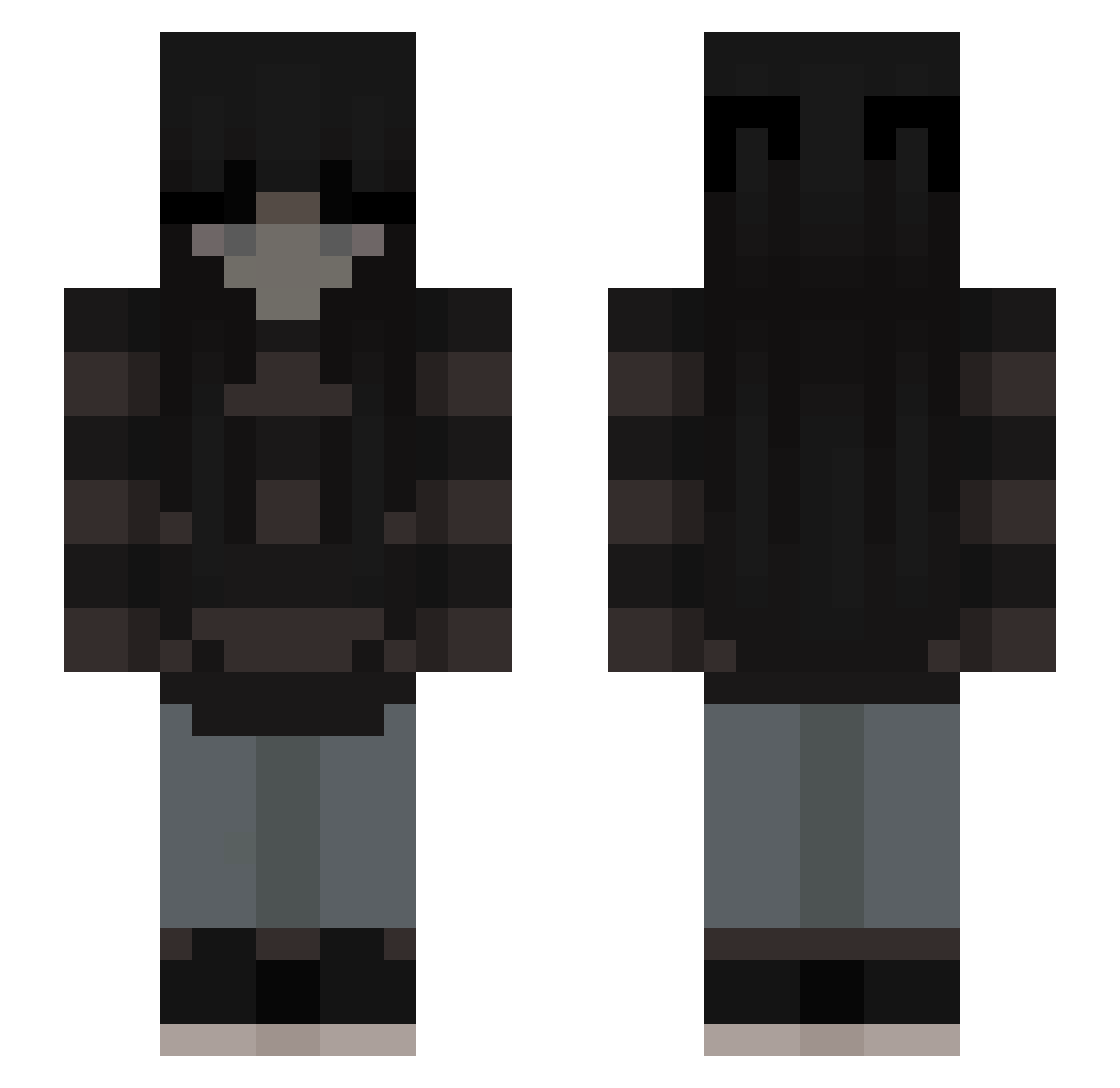 Tunnocks Minecraft skin, front and back view