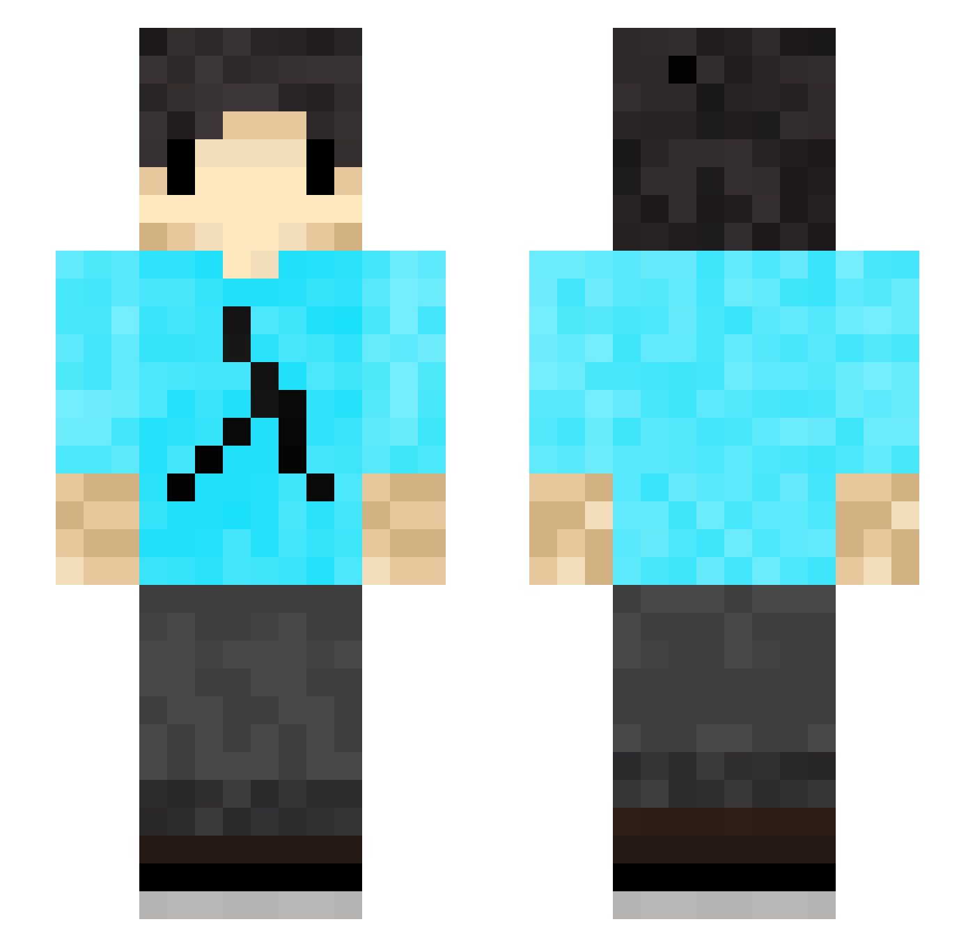 psero1 Minecraft skin, front and back view