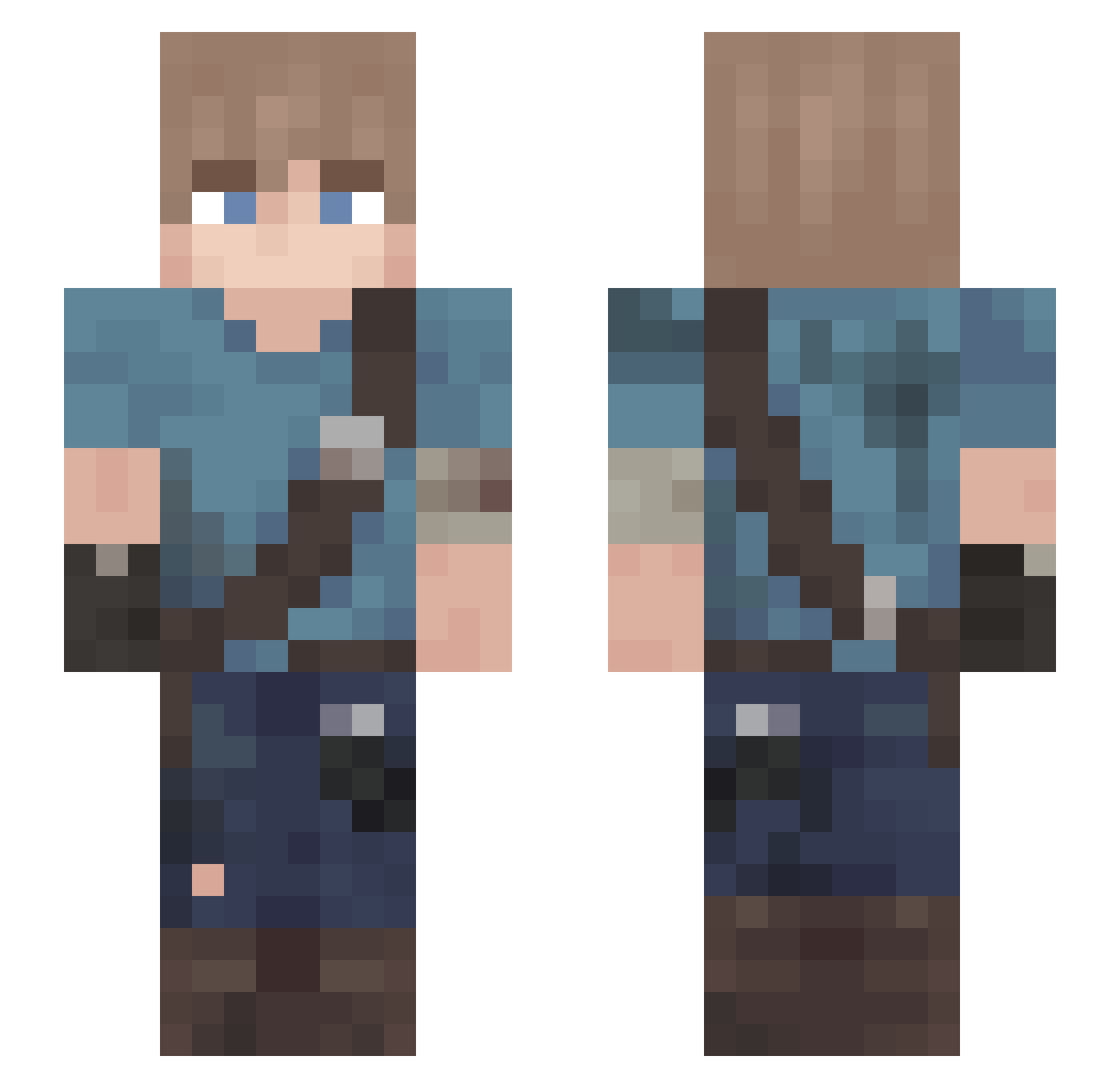 Tyler46 Minecraft skin, front and back view