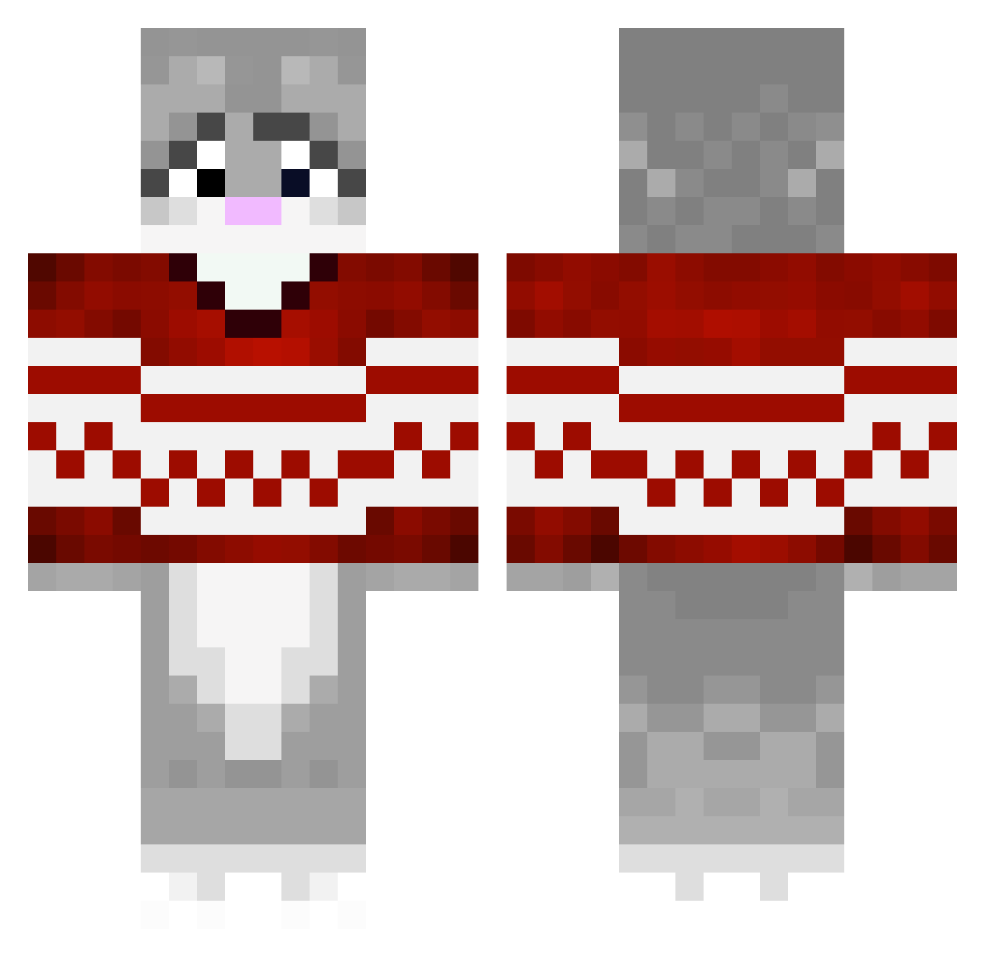NugatoAlt Minecraft skin, front and back view