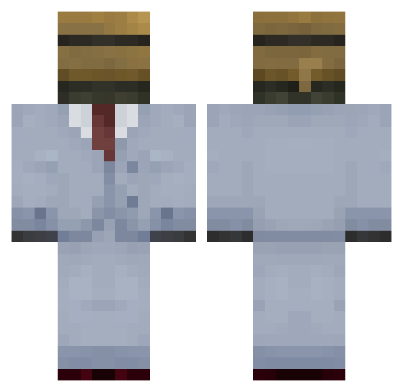 IndianBradPitt Minecraft skin, front and back view