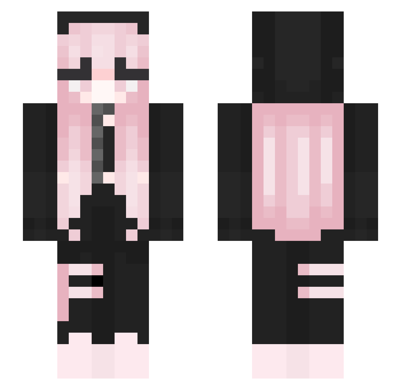 Zyrad Minecraft skin, front and back view