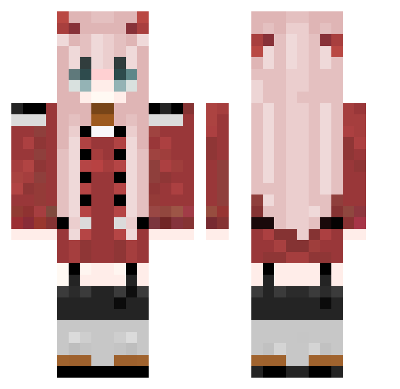 sl4shn Minecraft skin, front and back view