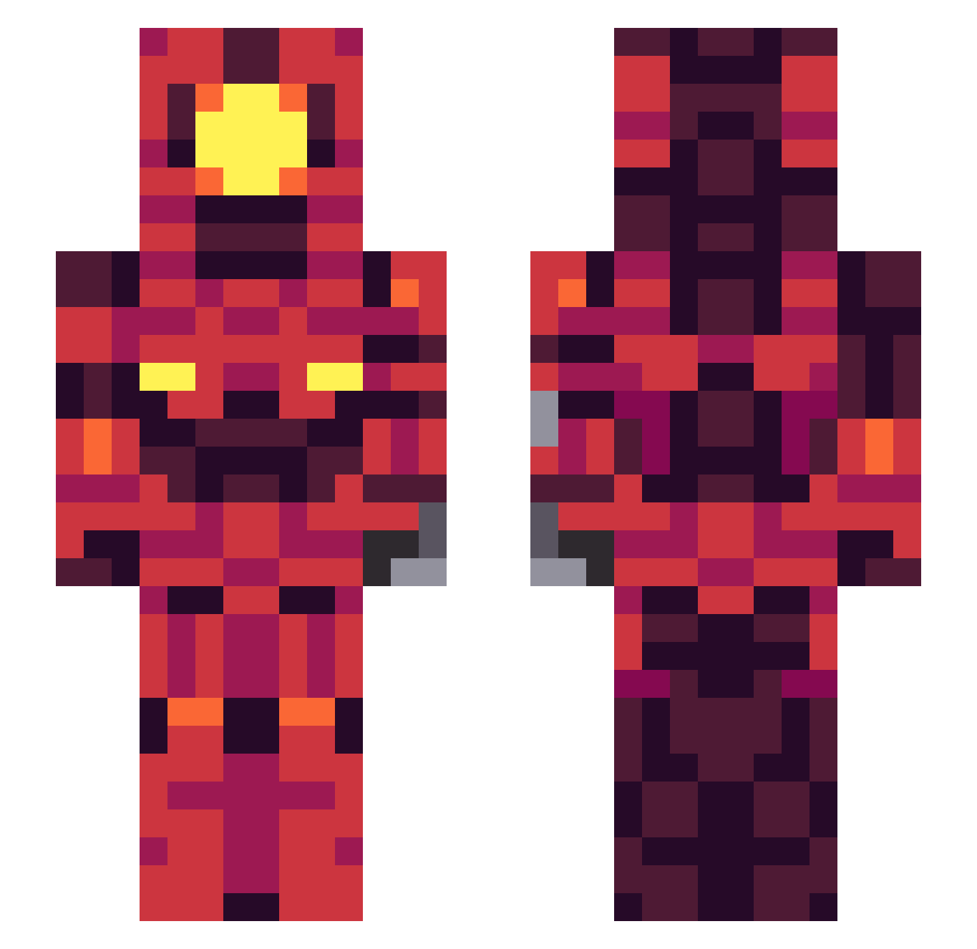 Nedonpc Minecraft skin, front and back view