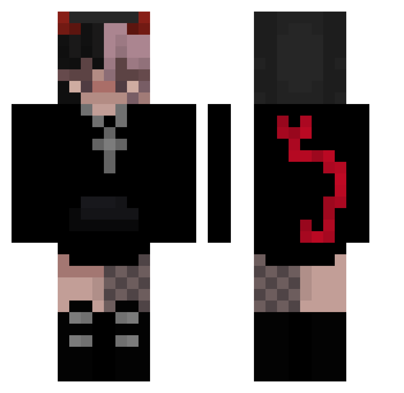 Kacchasm Minecraft skin, front and back view