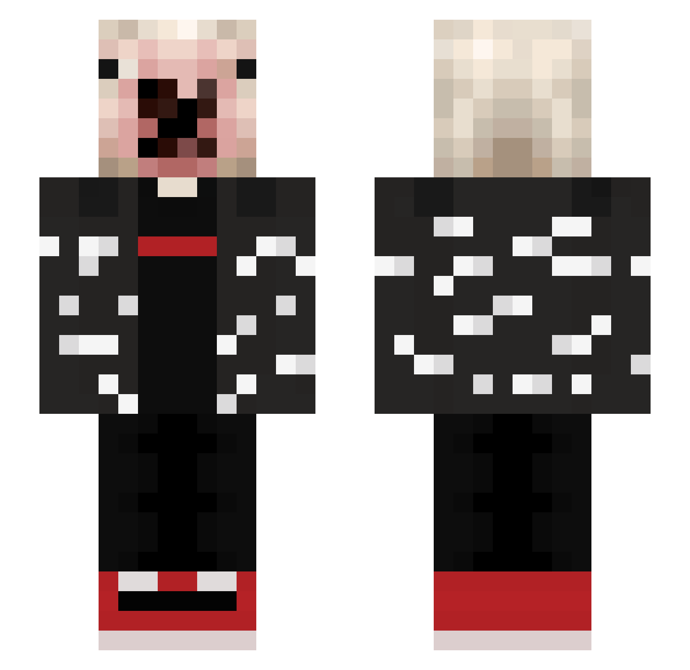 Joples Minecraft skin, front and back view