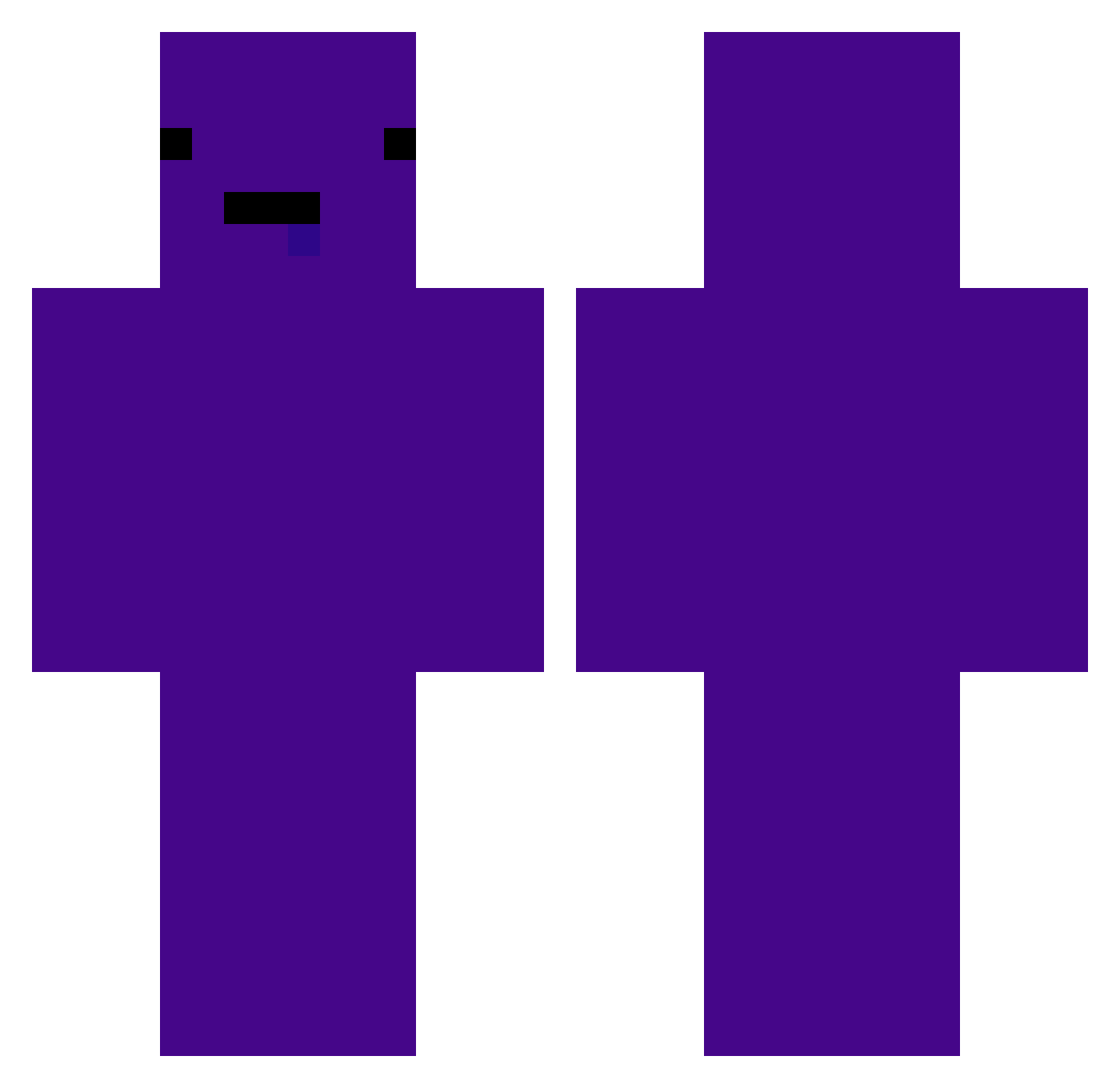 Wouses Minecraft skin, front and back view