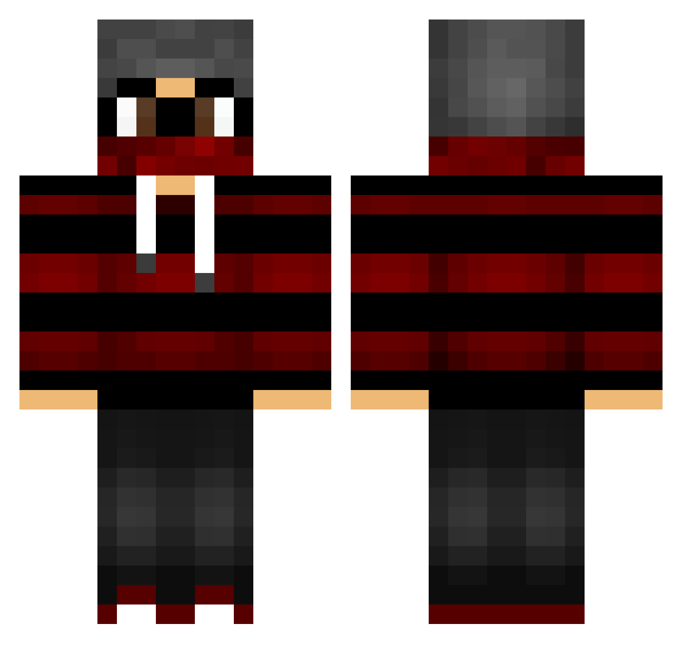SamMakeCombo Minecraft skin, front and back view