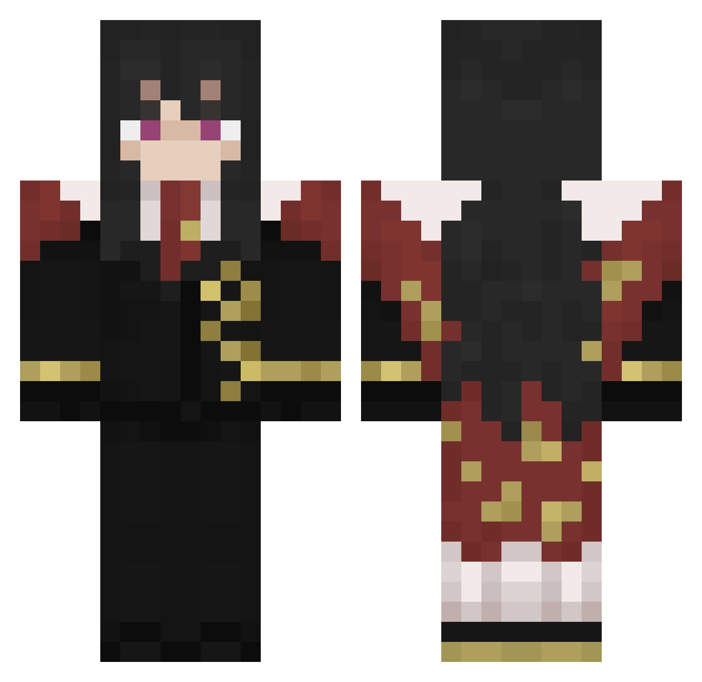 TreeOfLight Minecraft skin, front and back view