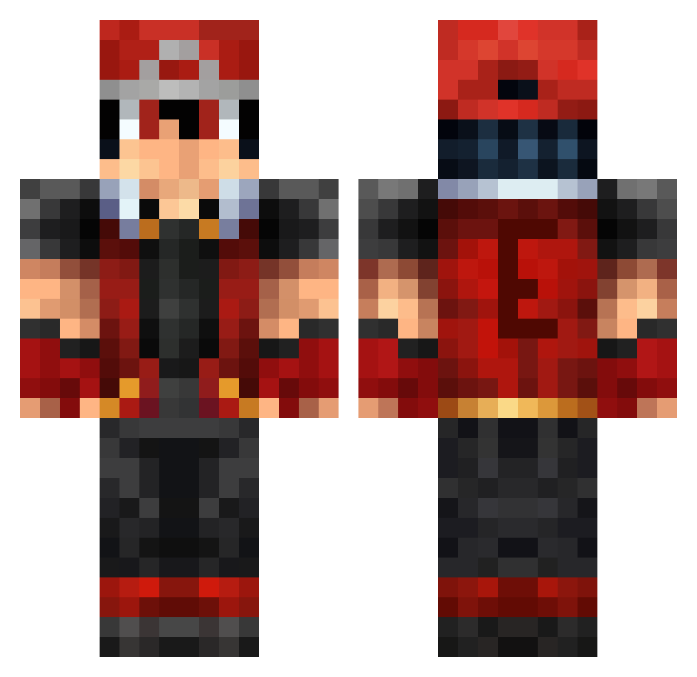 A7wlf Minecraft skin, front and back view