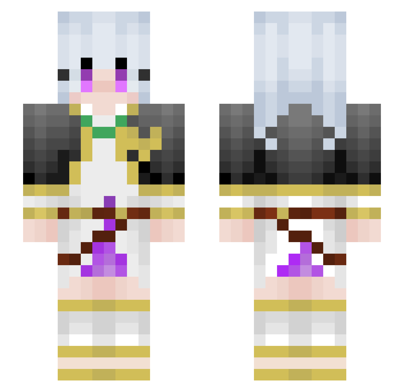 PrimalInstinct79 Minecraft skin, front and back view