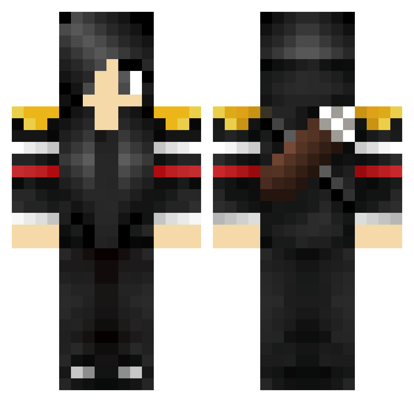 omers Minecraft skin, front and back view