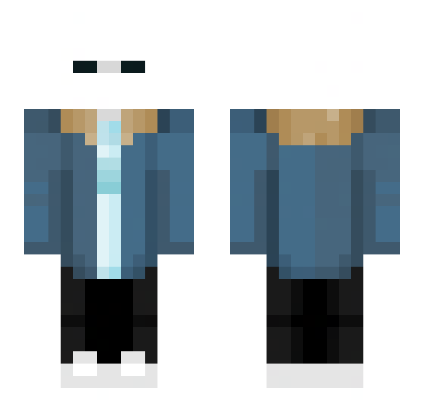 soonish Minecraft skin, front and back view