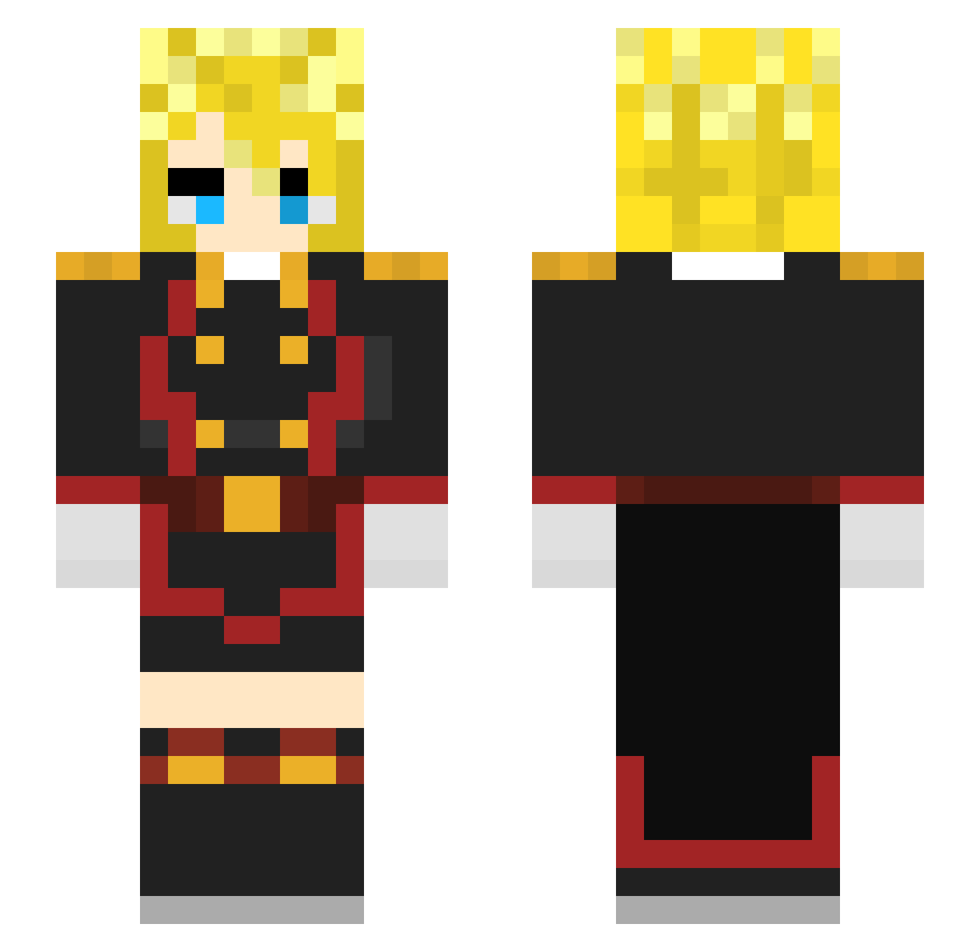 Dark0v Minecraft skin, front and back view