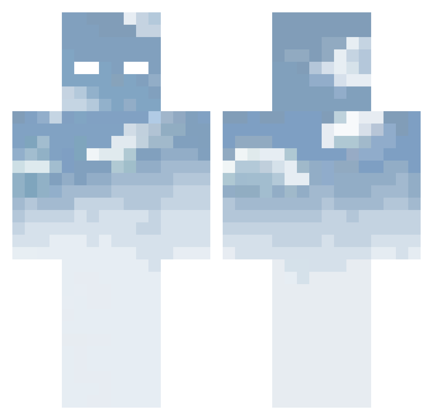 Dystopian Minecraft skin, front and back view