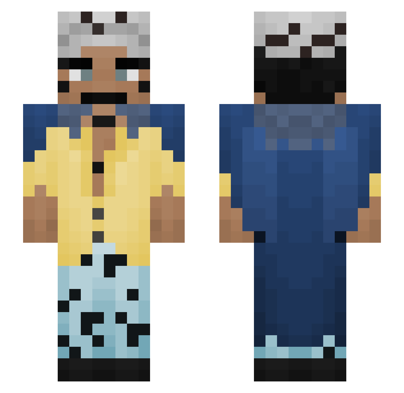 ELycan Minecraft skin, front and back view
