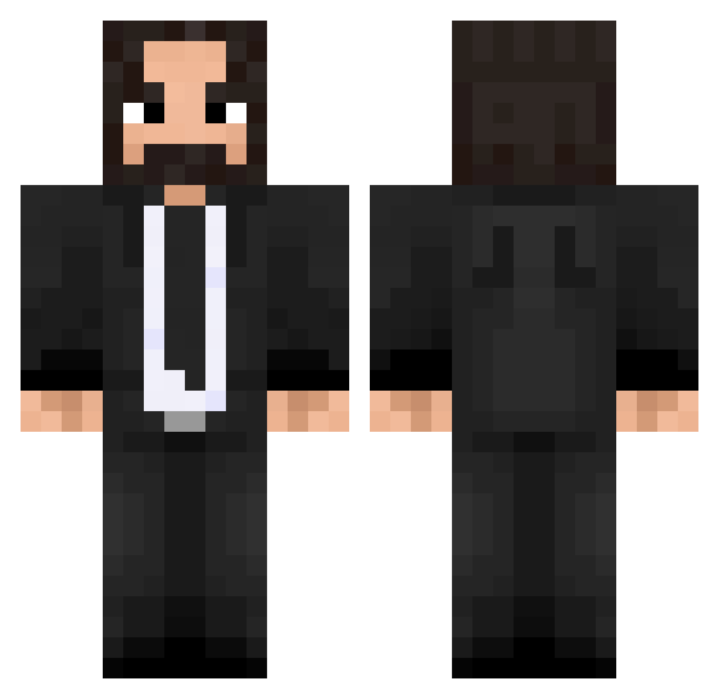 JuJiT0 Minecraft skin, front and back view