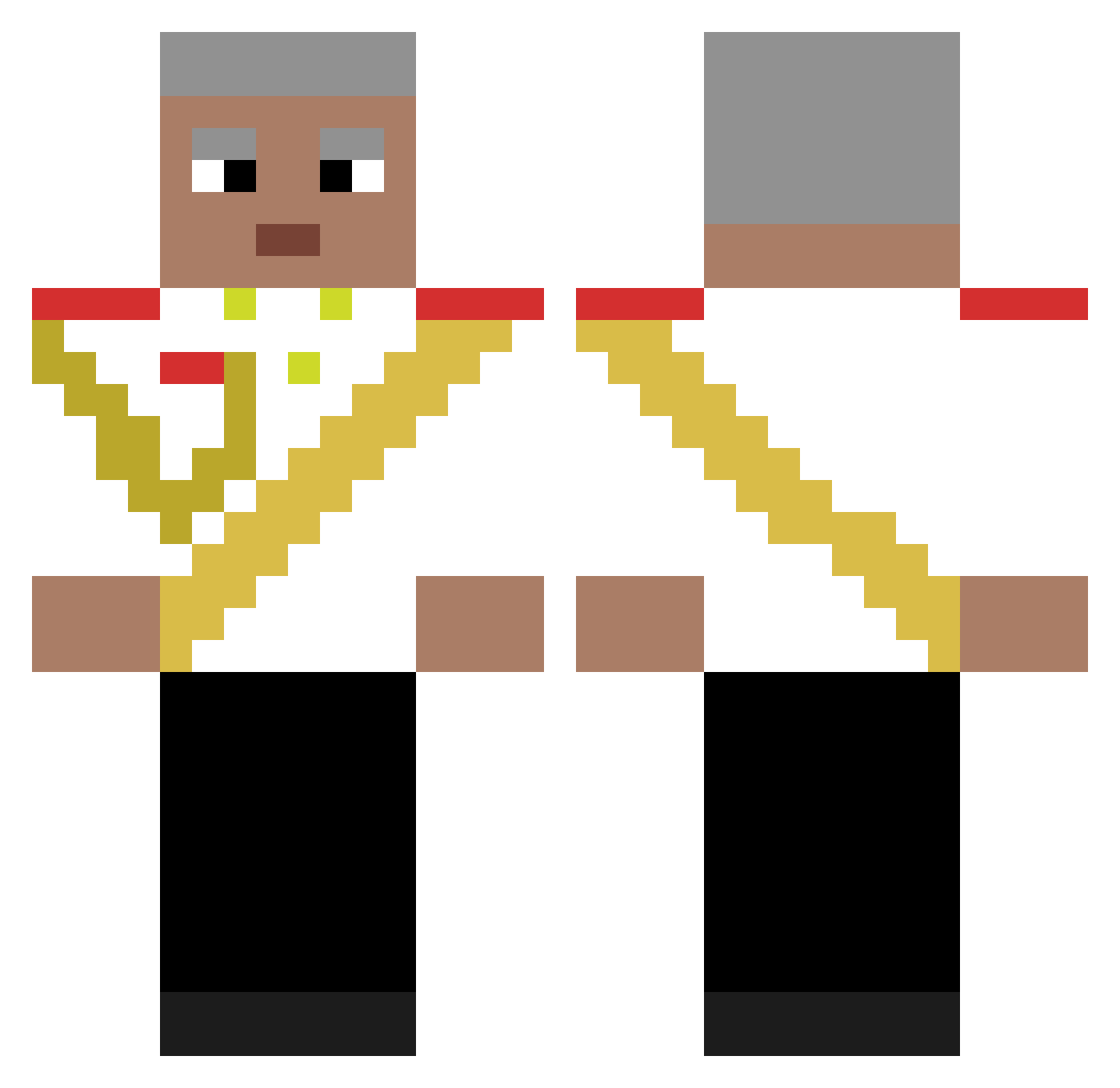 oldberry Minecraft skin, front and back view