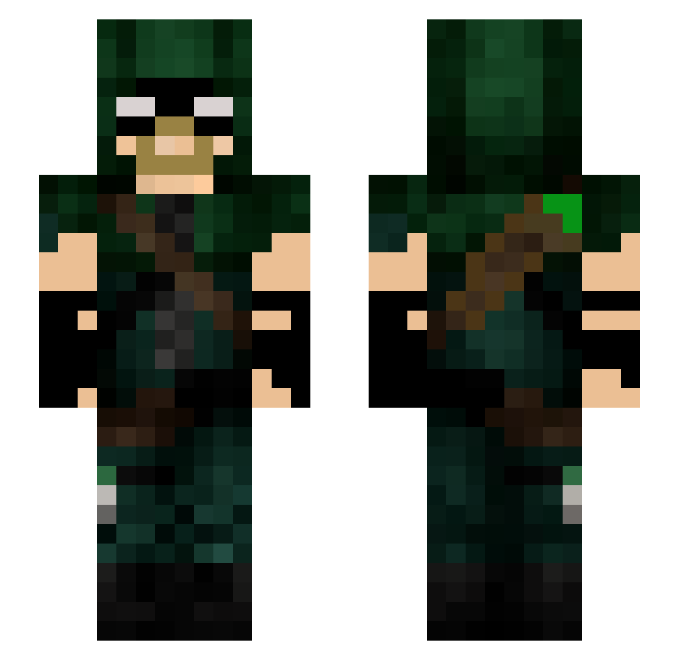 Kryptic_Reflex Minecraft skin, front and back view