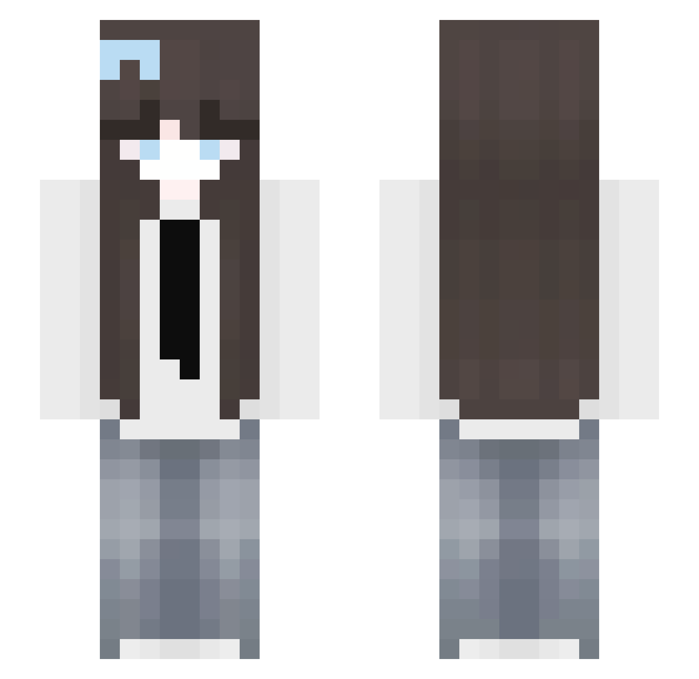 Casmella Minecraft skin, front and back view