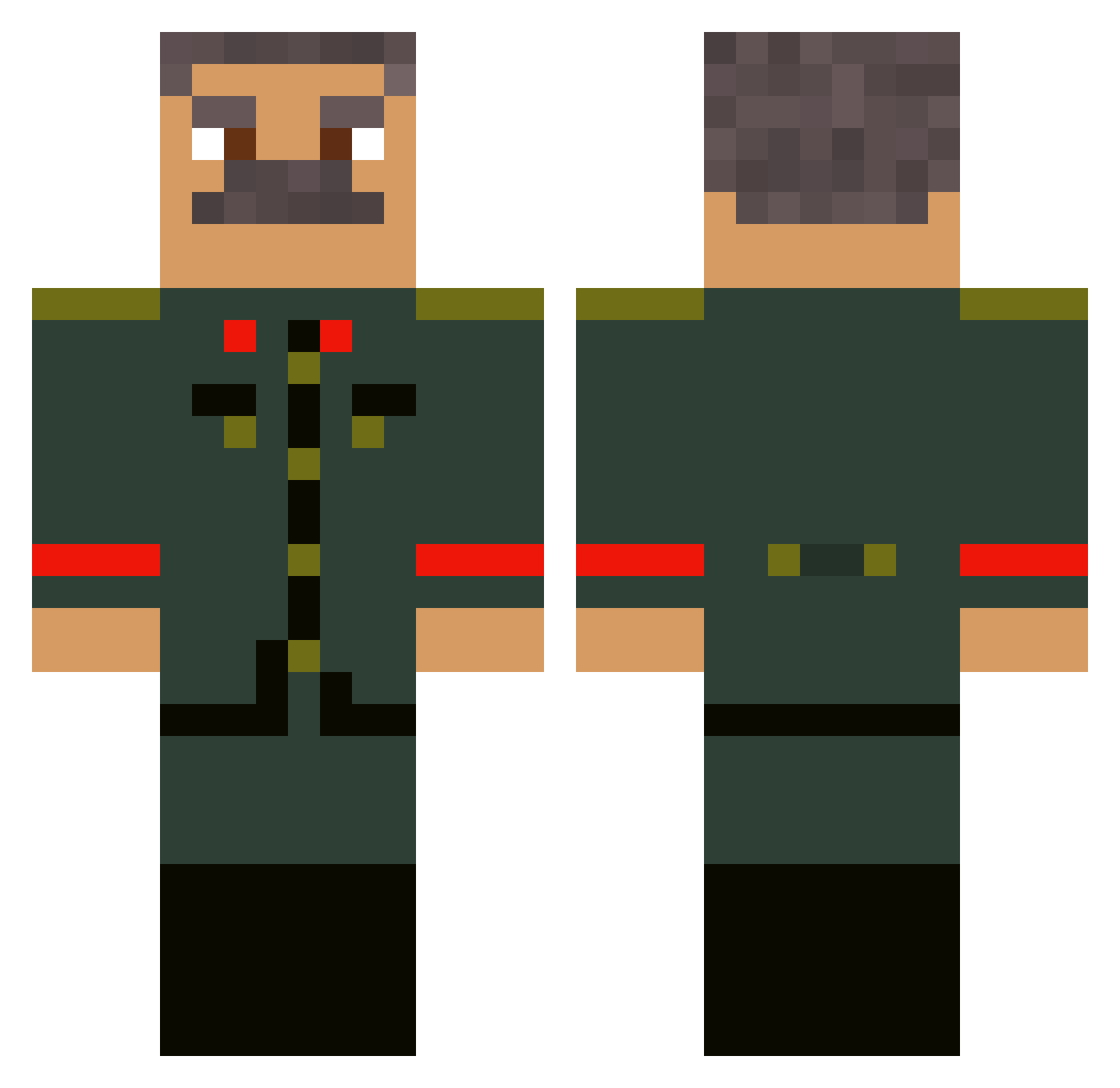 Neo255 Minecraft skin, front and back view