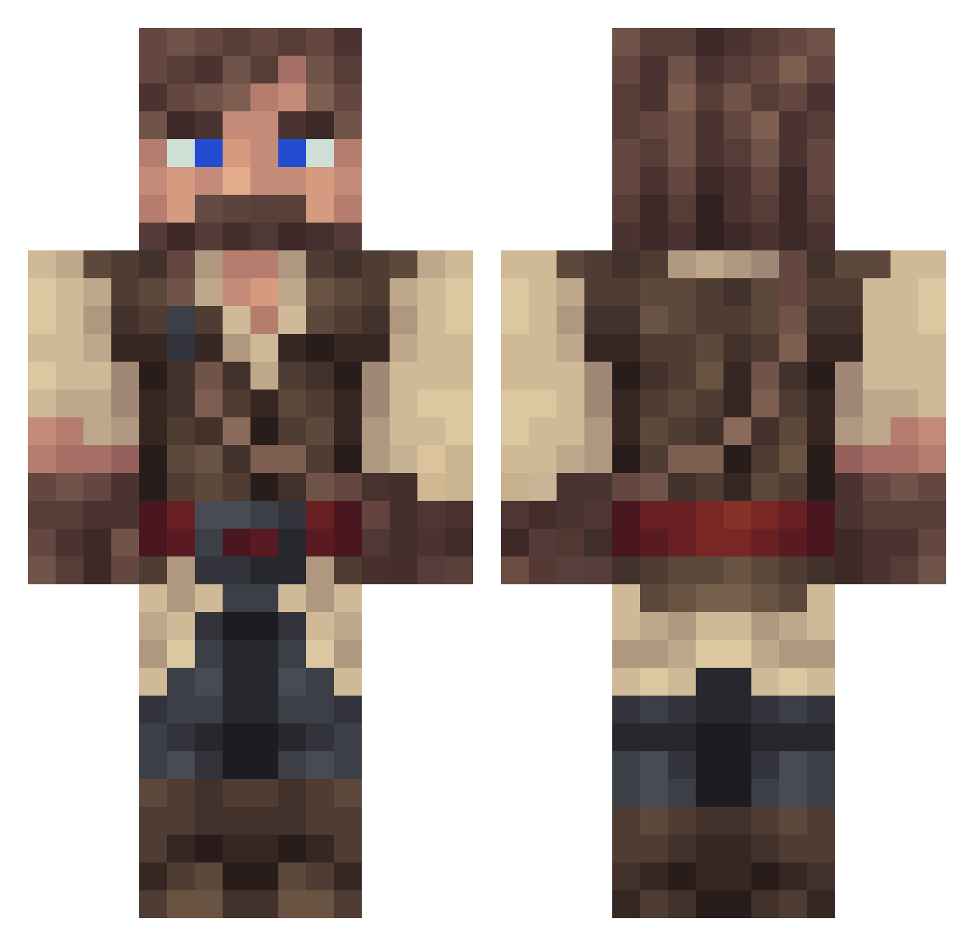 Parcif4ll Minecraft skin, front and back view