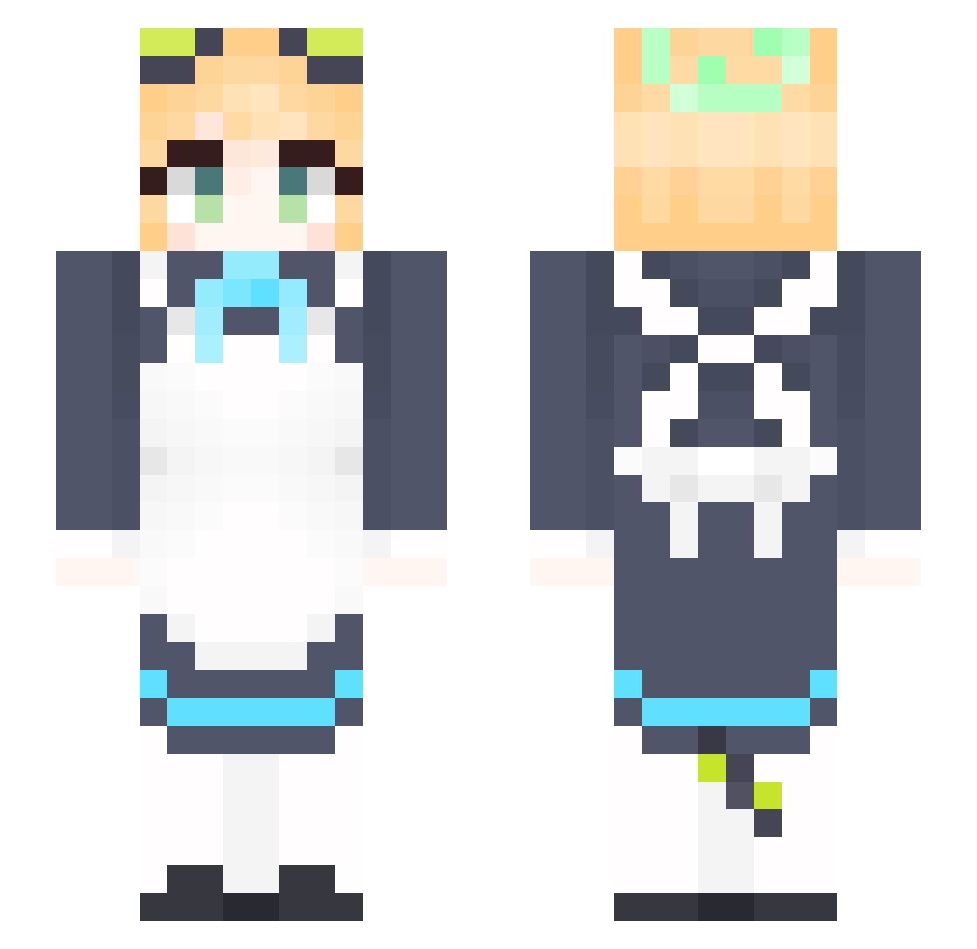 Sudndj Minecraft skin, front and back view
