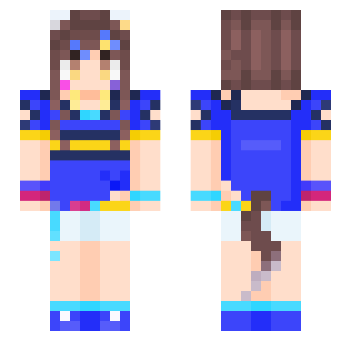 Shiroi_neko_ Minecraft skin, front and back view