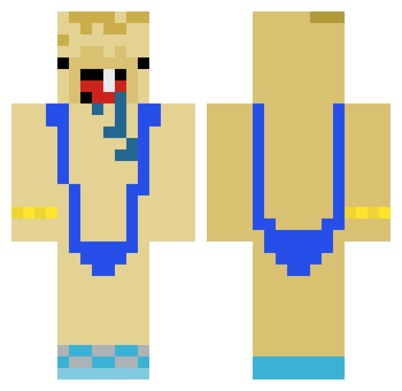 Germburito Minecraft skin, front and back view