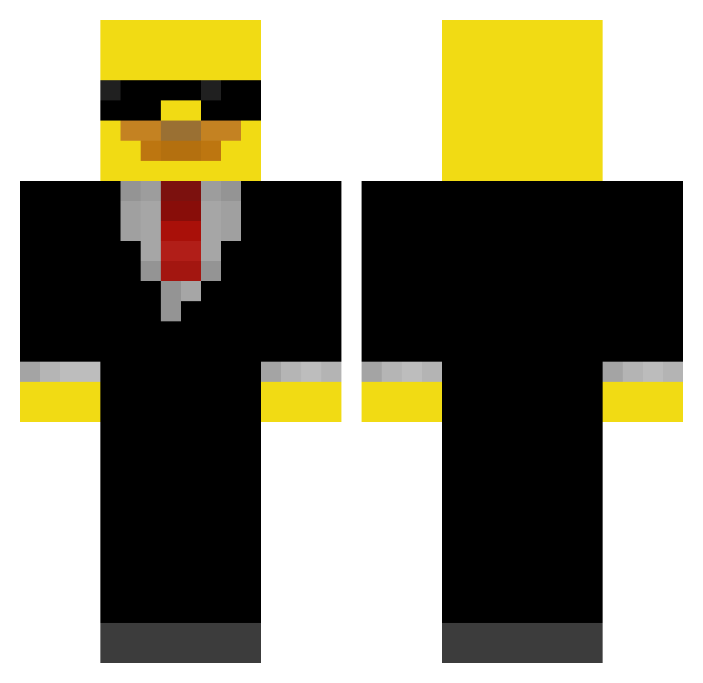 phyinte Minecraft skin, front and back view