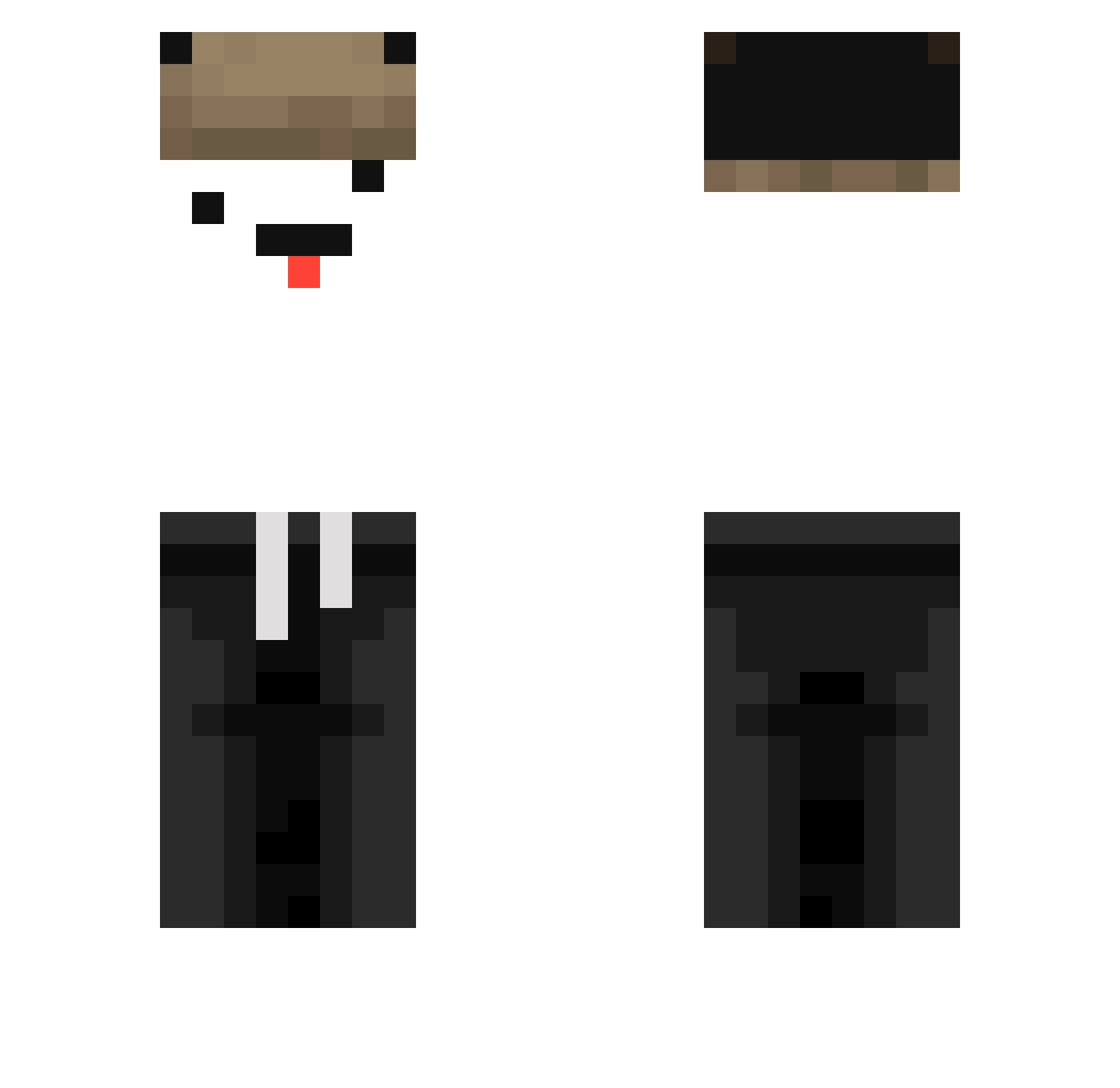Haxkz Minecraft skin, front and back view
