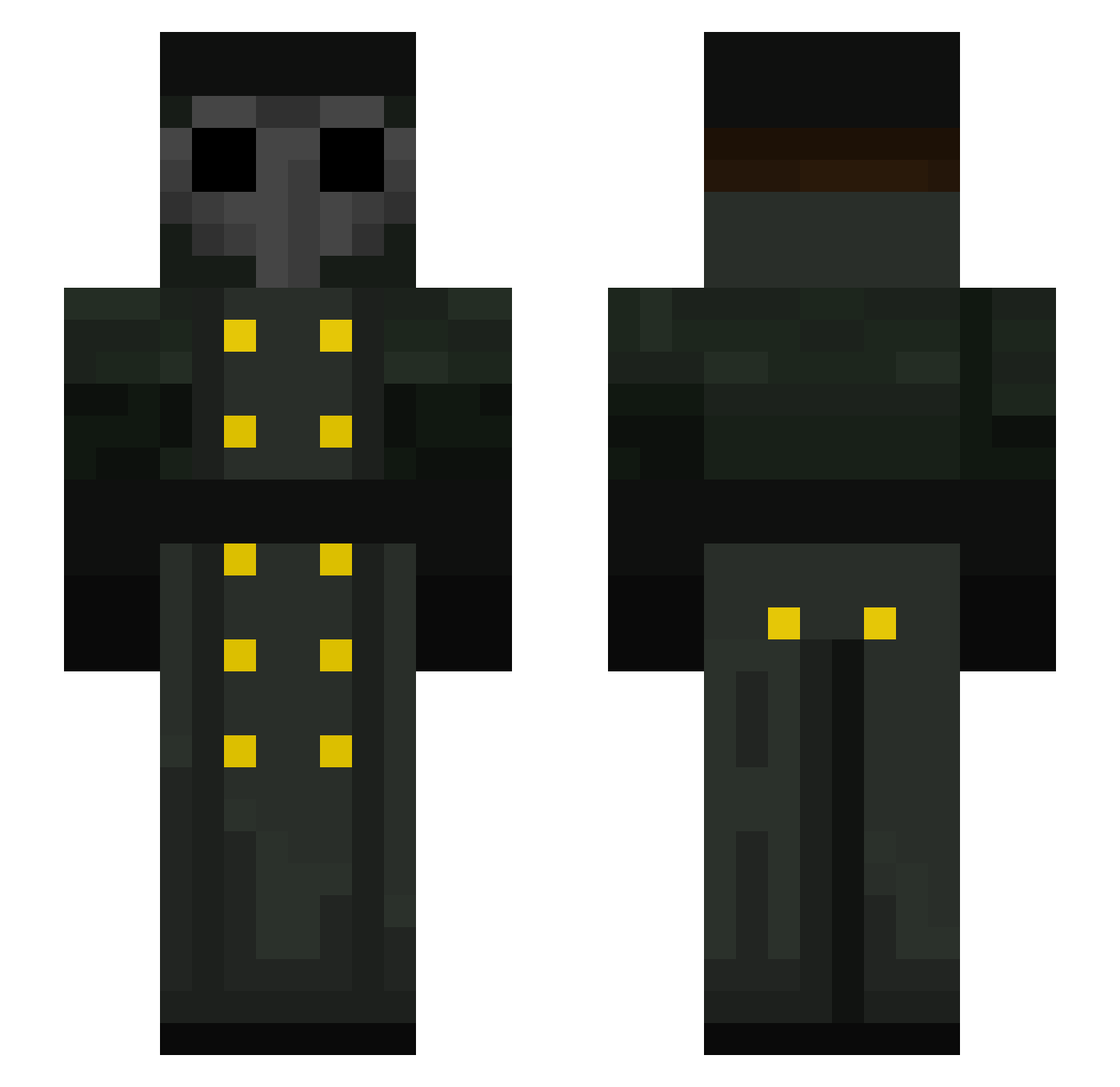 Sakamato Minecraft skin, front and back view