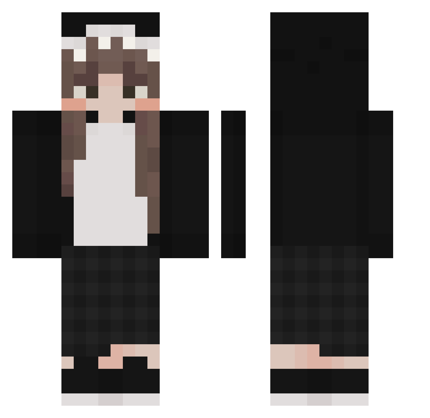 Psychopomp01 Minecraft skin, front and back view