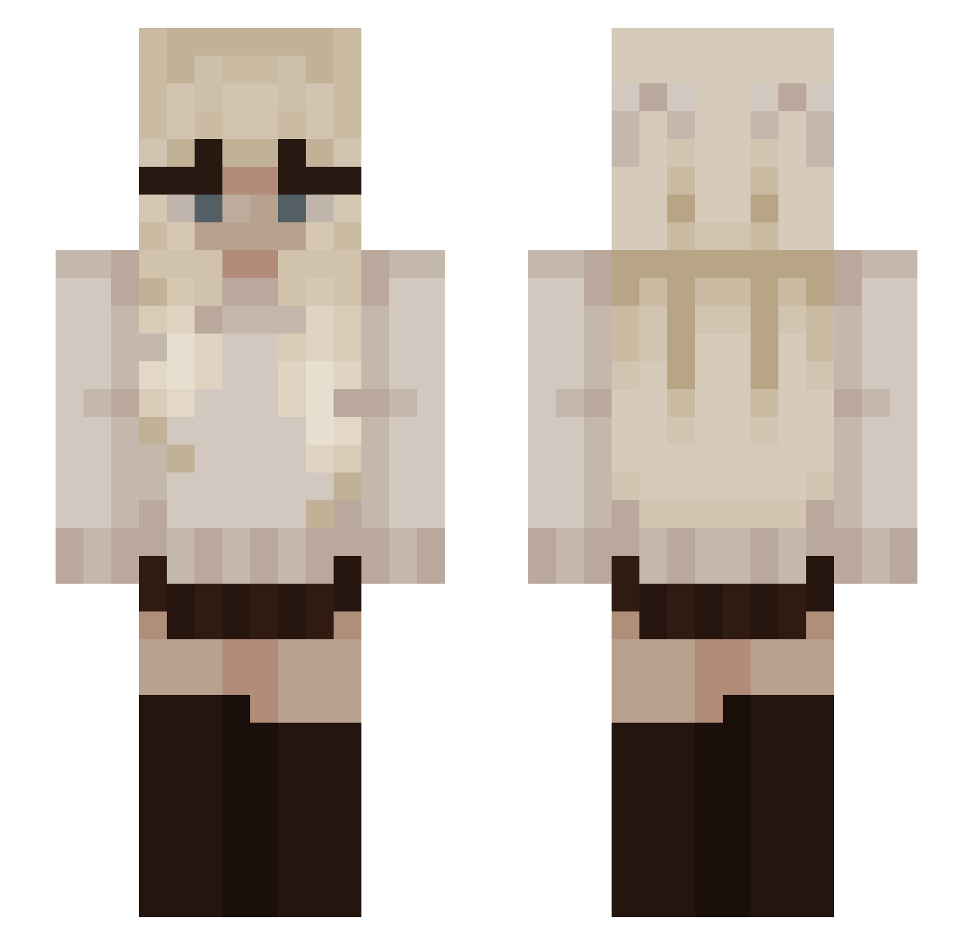 iKittyy Minecraft skin, front and back view
