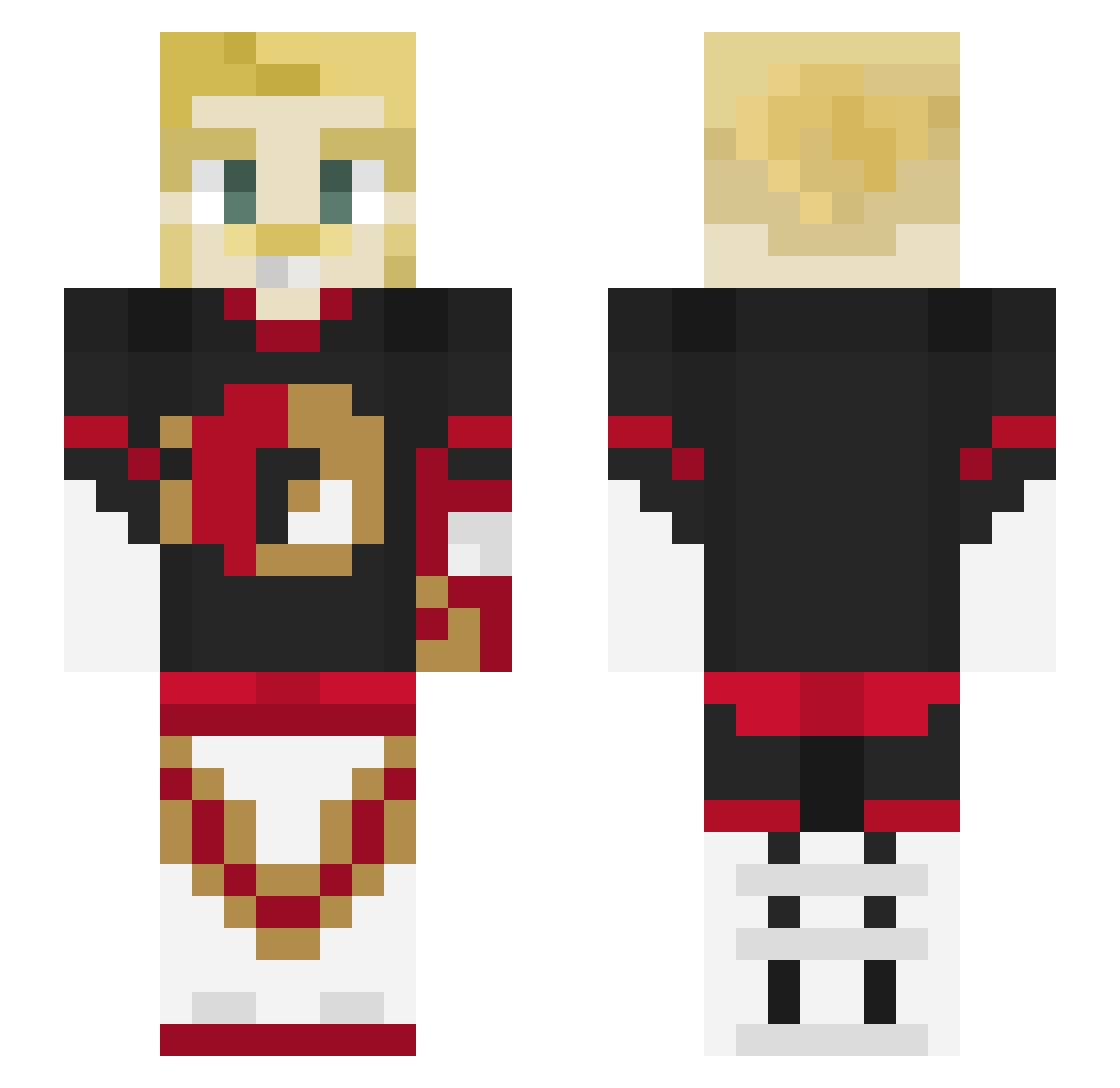 goaltenders Minecraft skin, front and back view