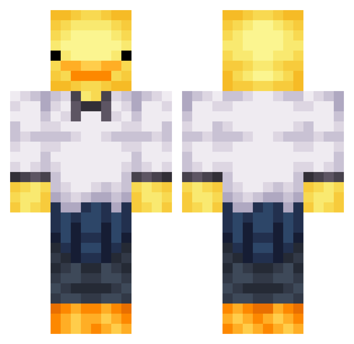 SmokingDuck_ Minecraft skin, front and back view