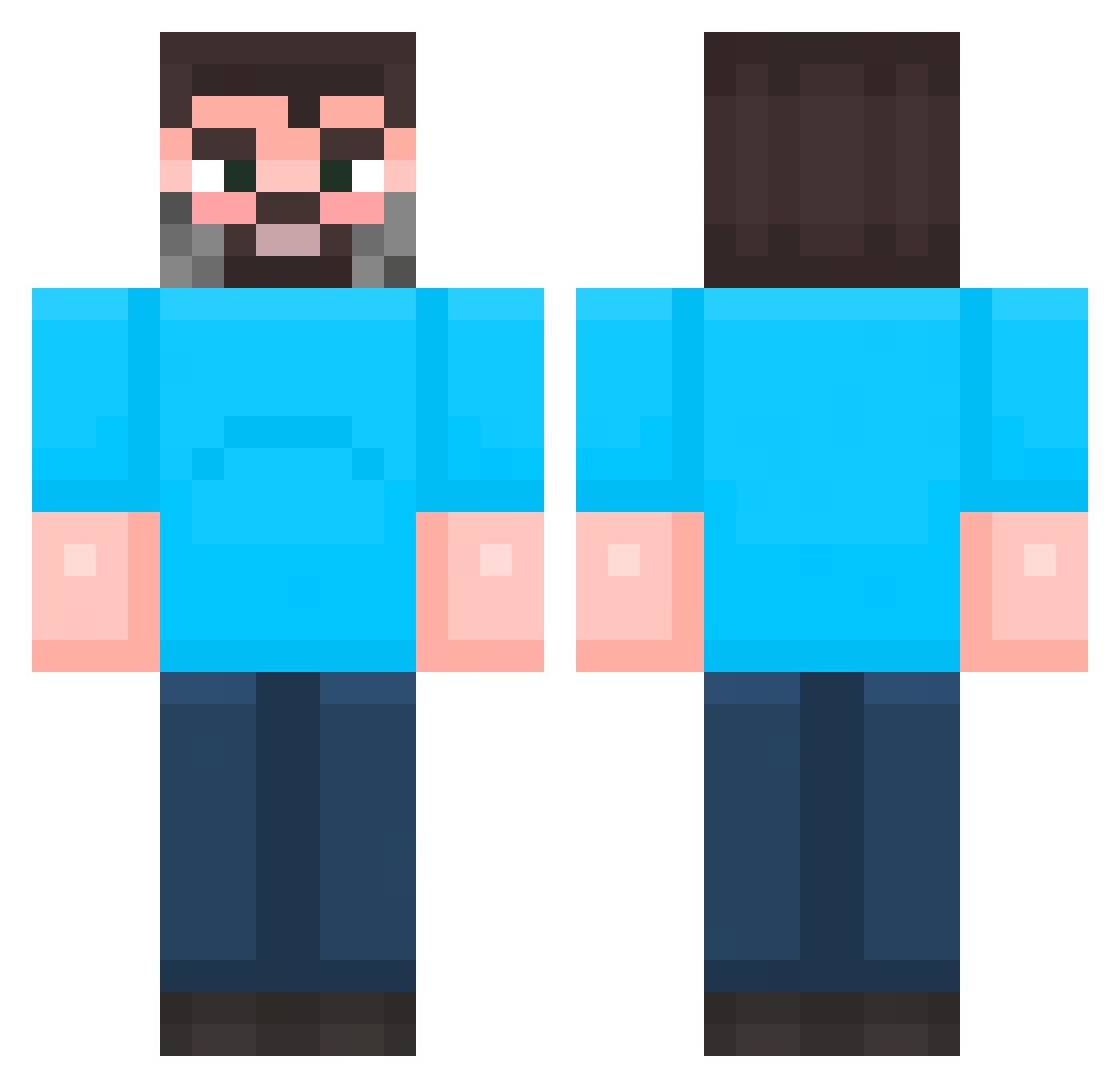 Steeve_GTR Minecraft skin, front and back view