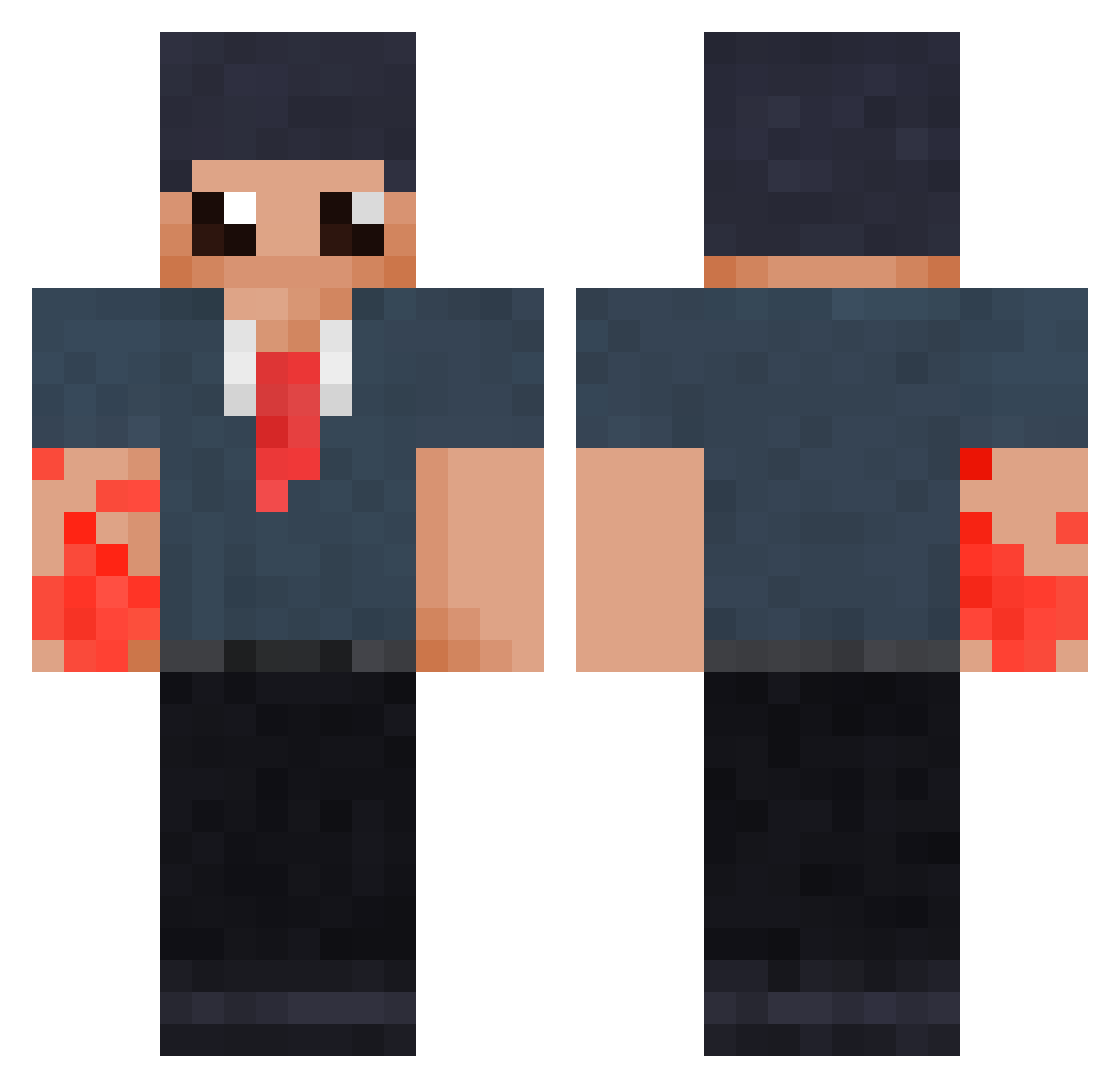 Thqft Minecraft skin, front and back view
