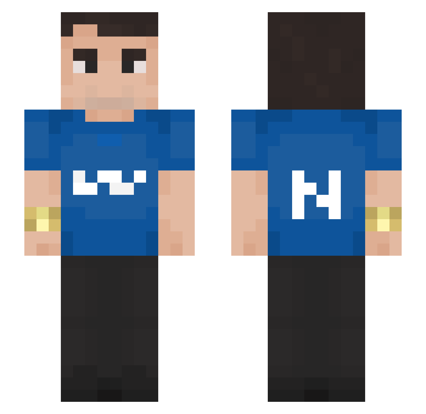 CharlieKurk89 Minecraft skin, front and back view