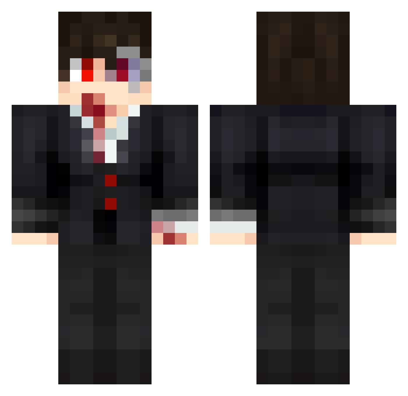 Kyxlu Minecraft skin, front and back view