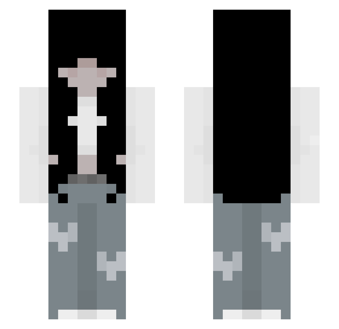 xSoarer Minecraft skin, front and back view
