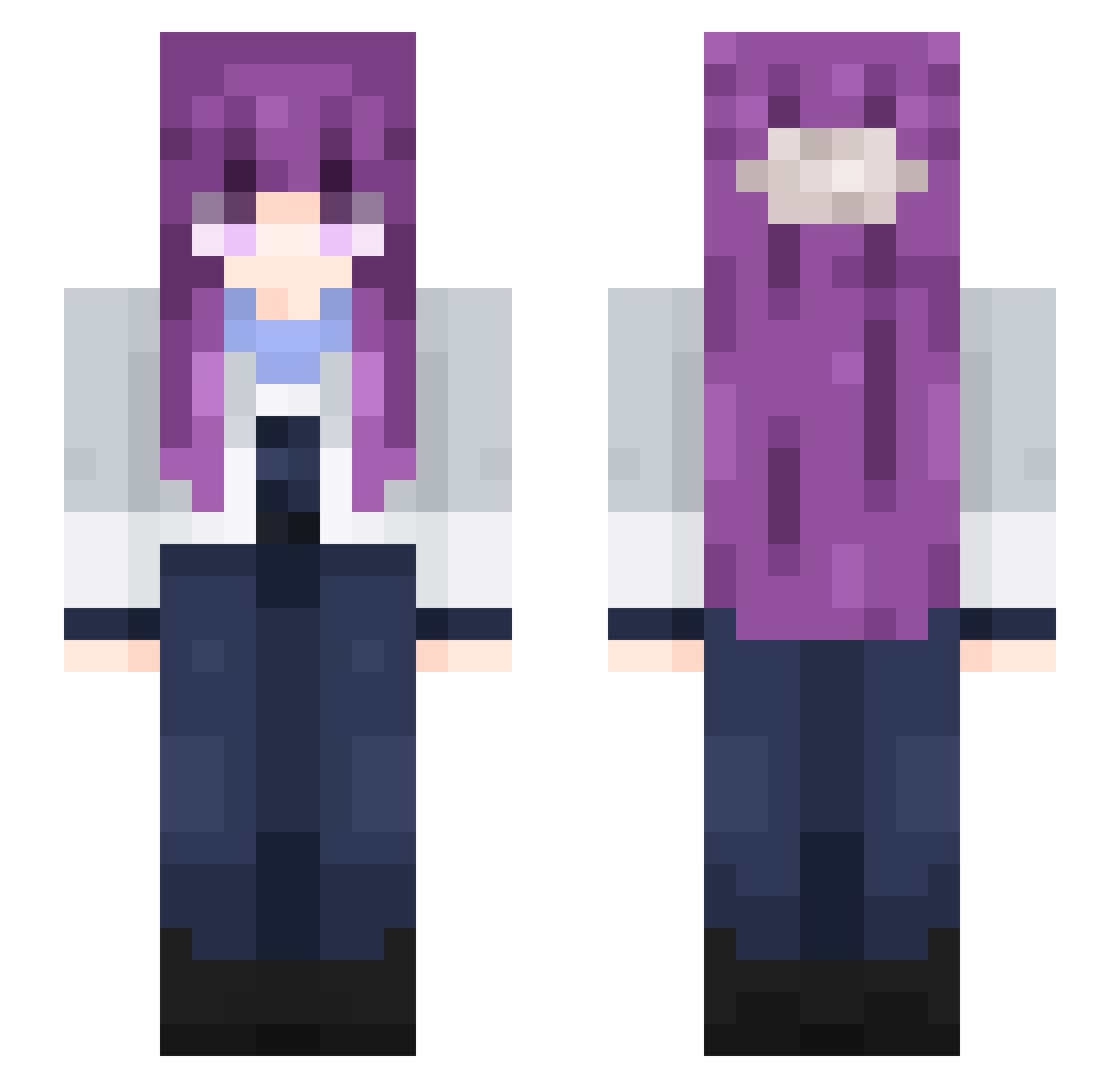 Romer555 Minecraft skin, front and back view