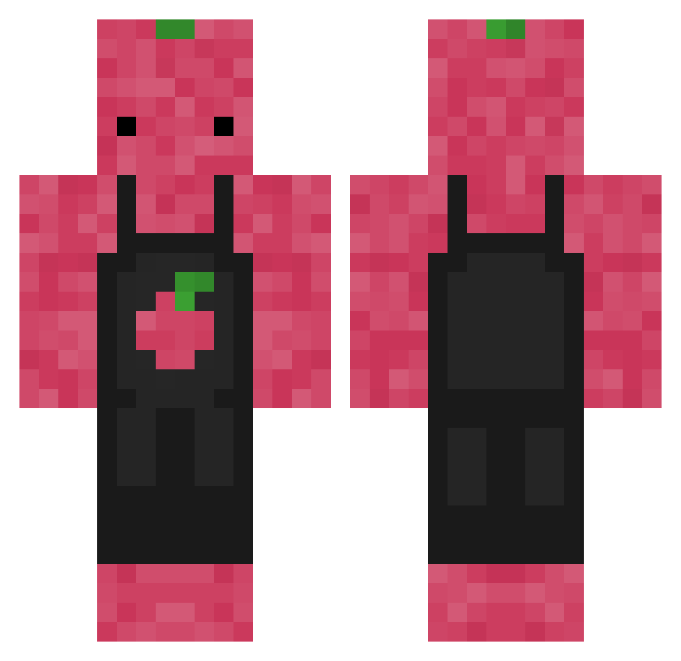 primogranate Minecraft skin, front and back view