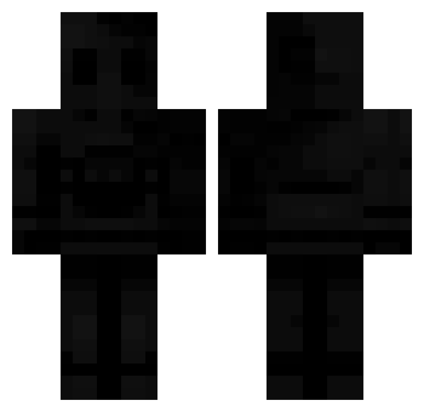 DxrkShadowPrince Minecraft skin, front and back view
