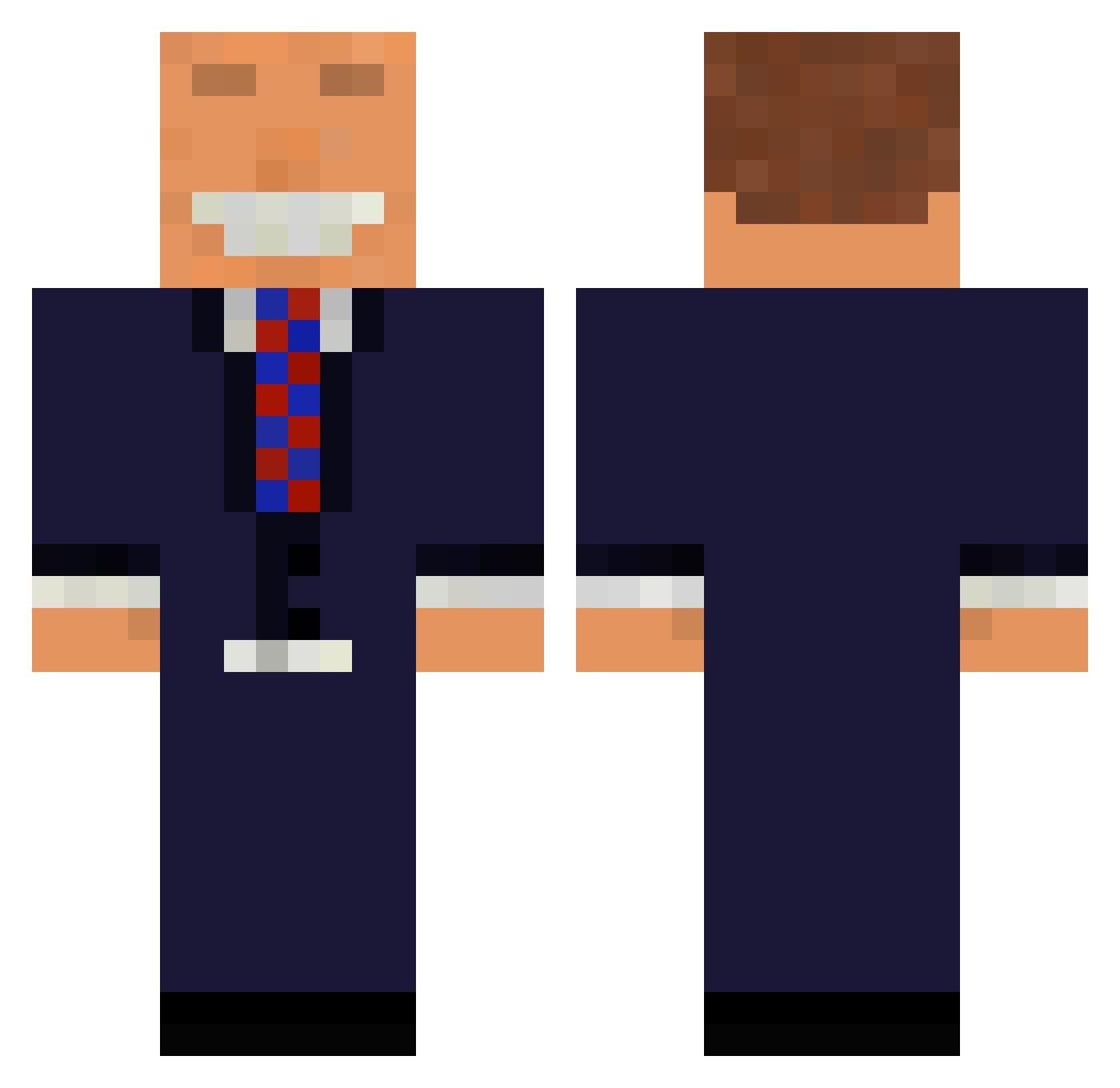 BOOOH13 Minecraft skin, front and back view