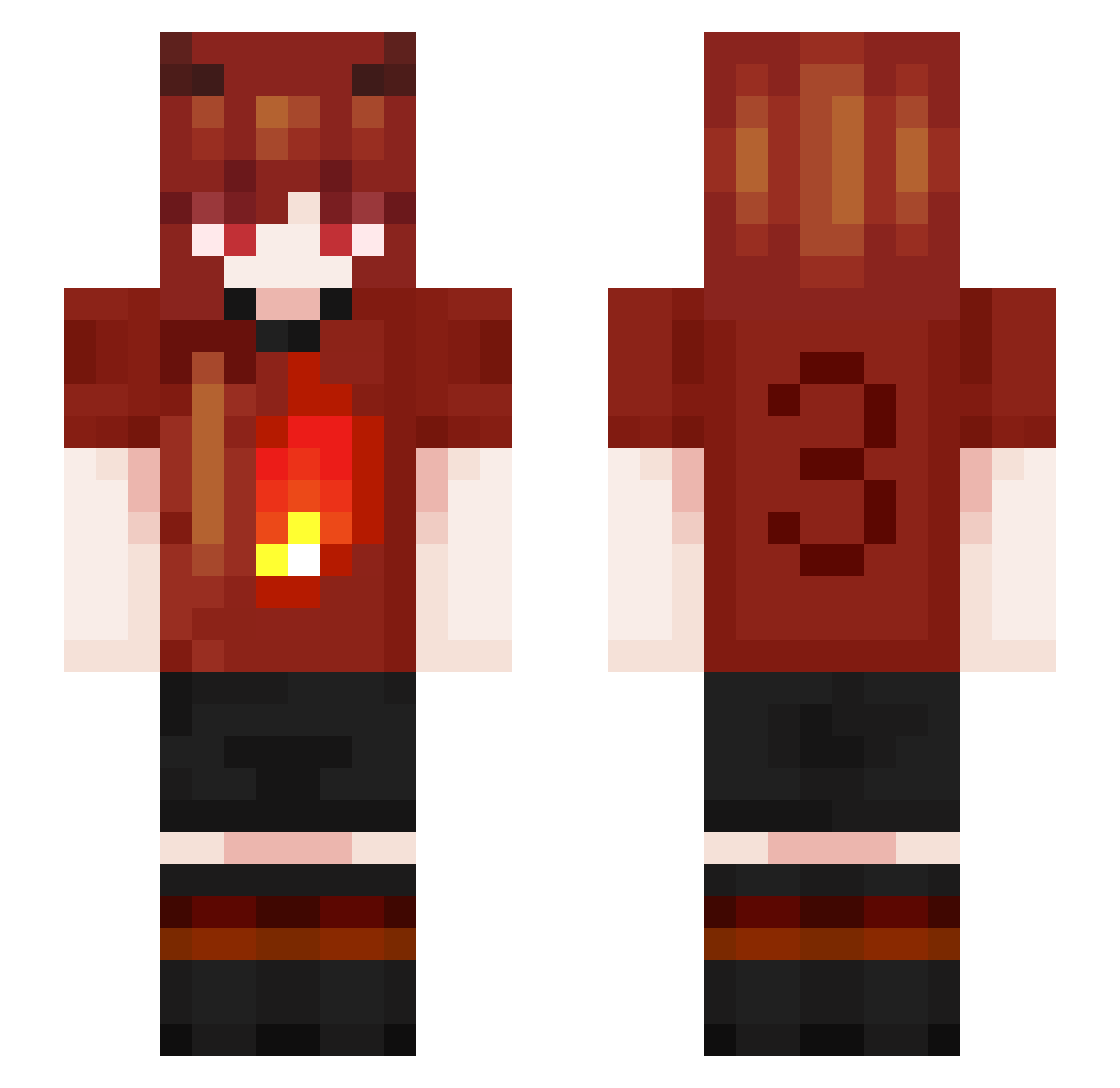 4kjewels Minecraft skin, front and back view