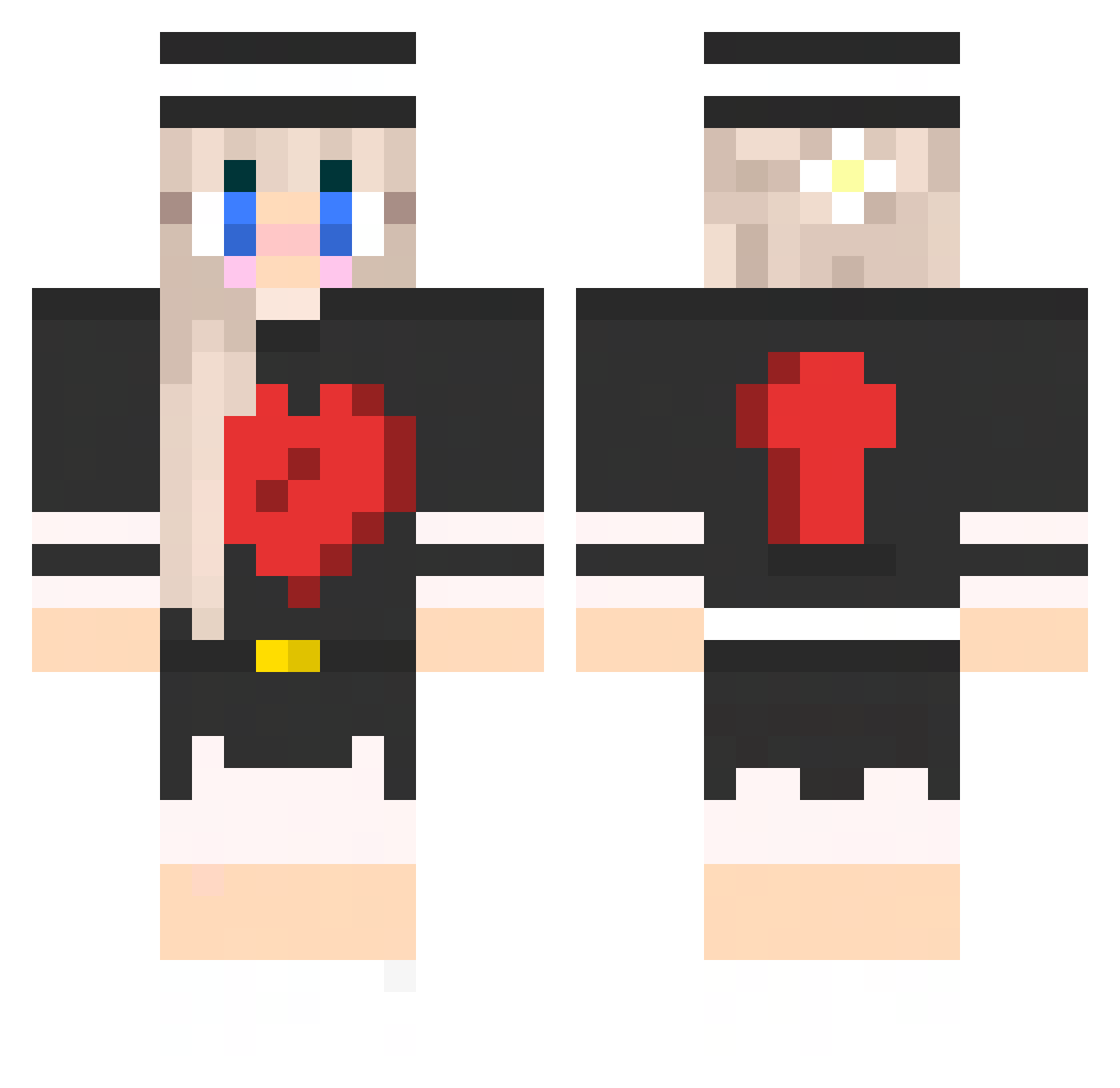 Zenouix Minecraft skin, front and back view