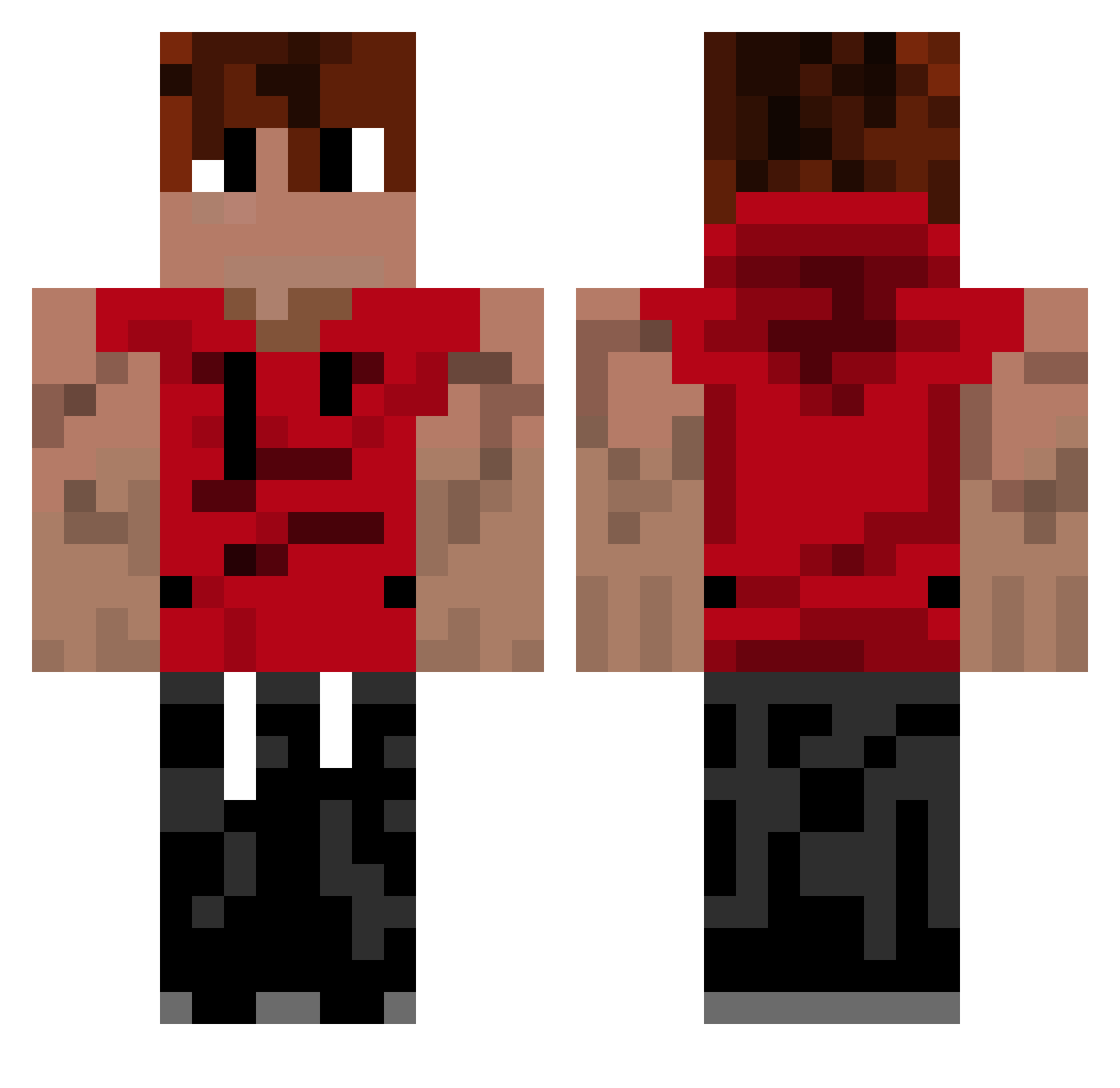 Zygard500 Minecraft skin, front and back view